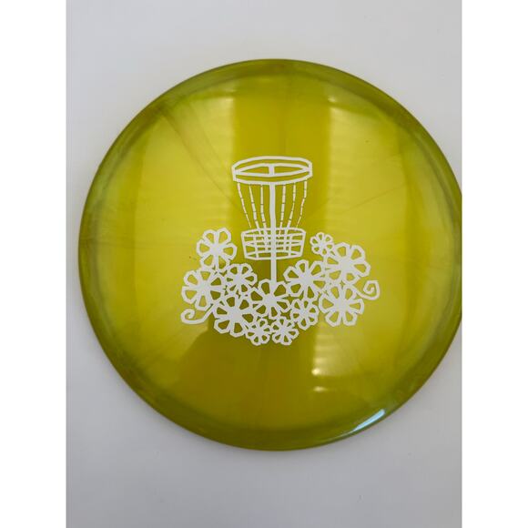 Disc Golf Floral Basket Stamp Midrange Driver Disc Yellow - Picture 1 of 2